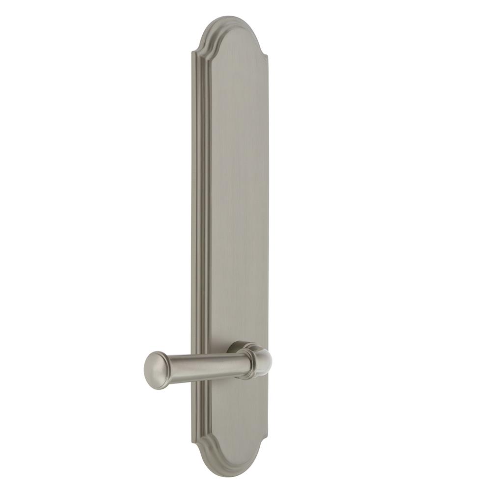 Grandeur by Nostalgic Warehouse ARCGEO Arc Tall Plate Double Dummy with Georgetown Lever in Satin Nickel